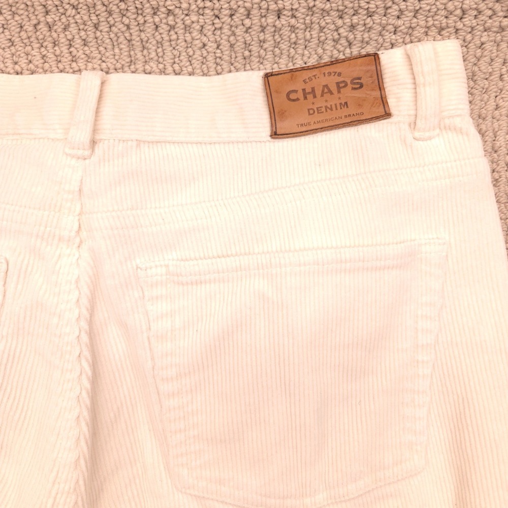 Vintage Y2K CHAPS DENIM Cream Corduroy Jeans Womens Size‎ 8